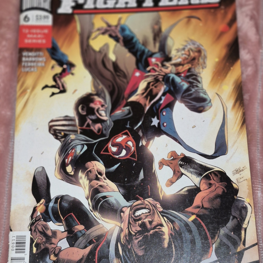 DC Comics Action-Packed Comic Cover - Black, Red, Blue